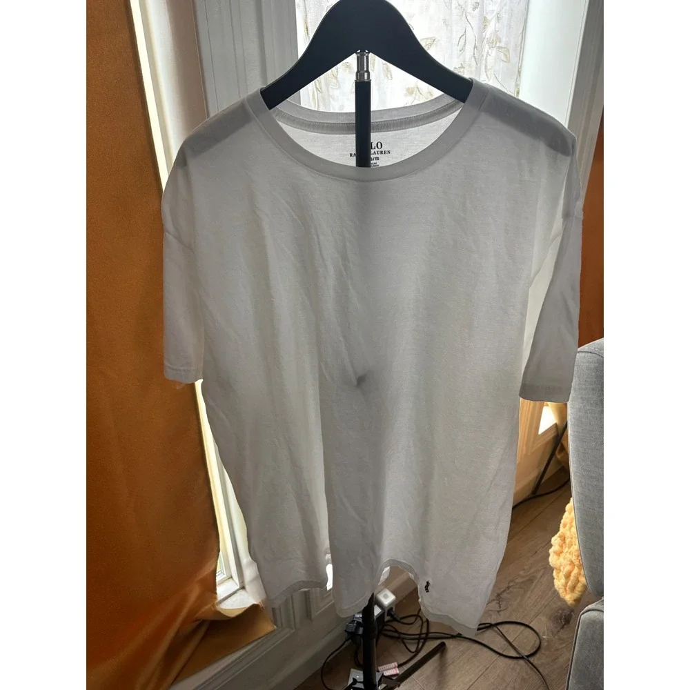 Polo Ralph Lauren Mens White Classic Fit Crewneck T-Shirt XL Navy Pony Logo